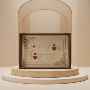 صينية خشبية مطرزة - "Love You Forever"